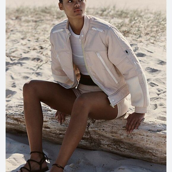 new FREE PEOPLE MOVEMENT on your mark moto sherpa fleece s small - Picture 4 of 5